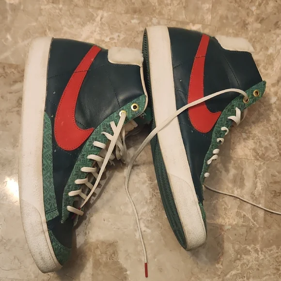 Nike Balzer Mid 77 Green and Red High-Top Sneakers For Men 13 - Picture 2 of 9